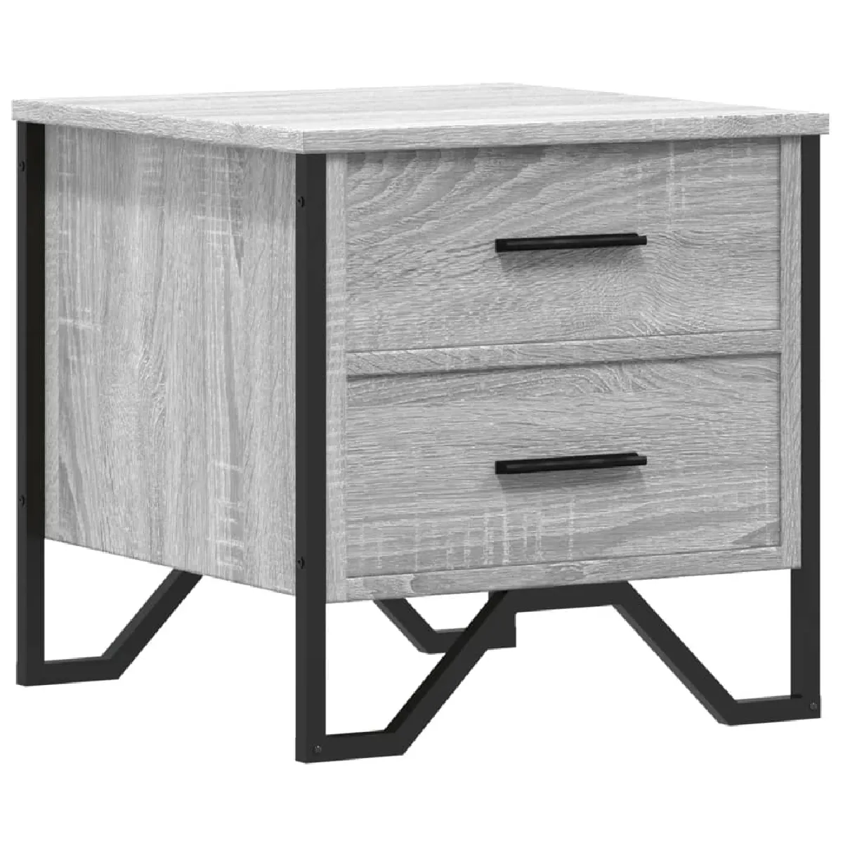 Table De Chevet Avec Deux Tiroirs 40 X 41 X 40 Cm Bois D'ingénierie Dec034654