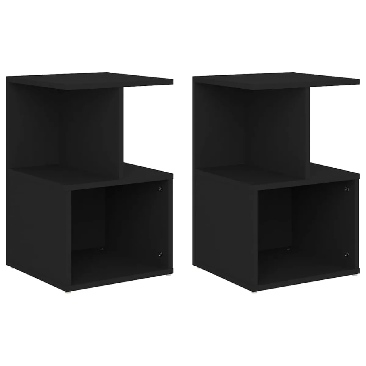 Lot De 2 Tables De Chevet Avec Étagère Et Compartiment 35 X 35 X Dec035476