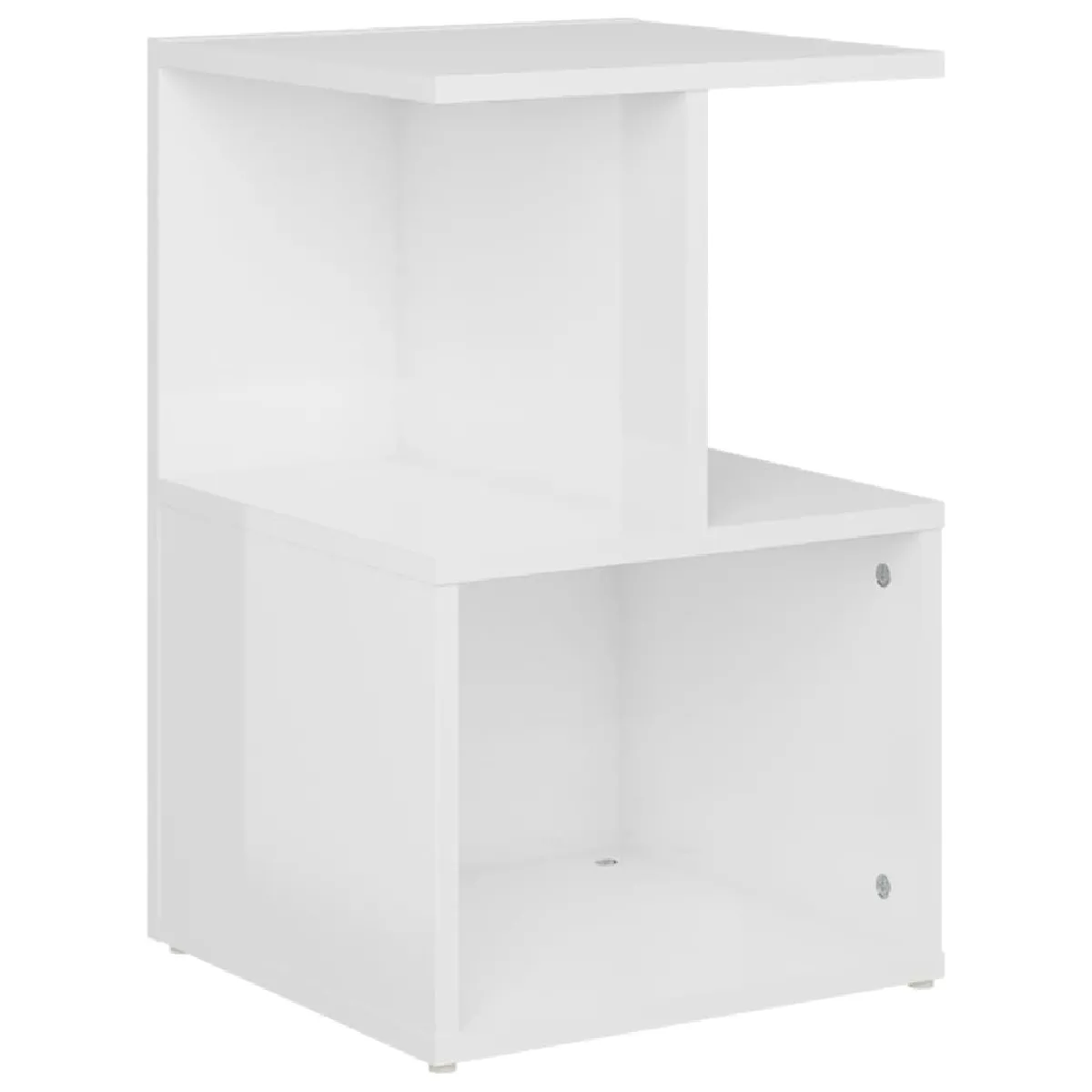 Table De Chevet Avec Étagères 35 X 35 X 55 Cm Bois D'ingénierie Blanc Dec033438