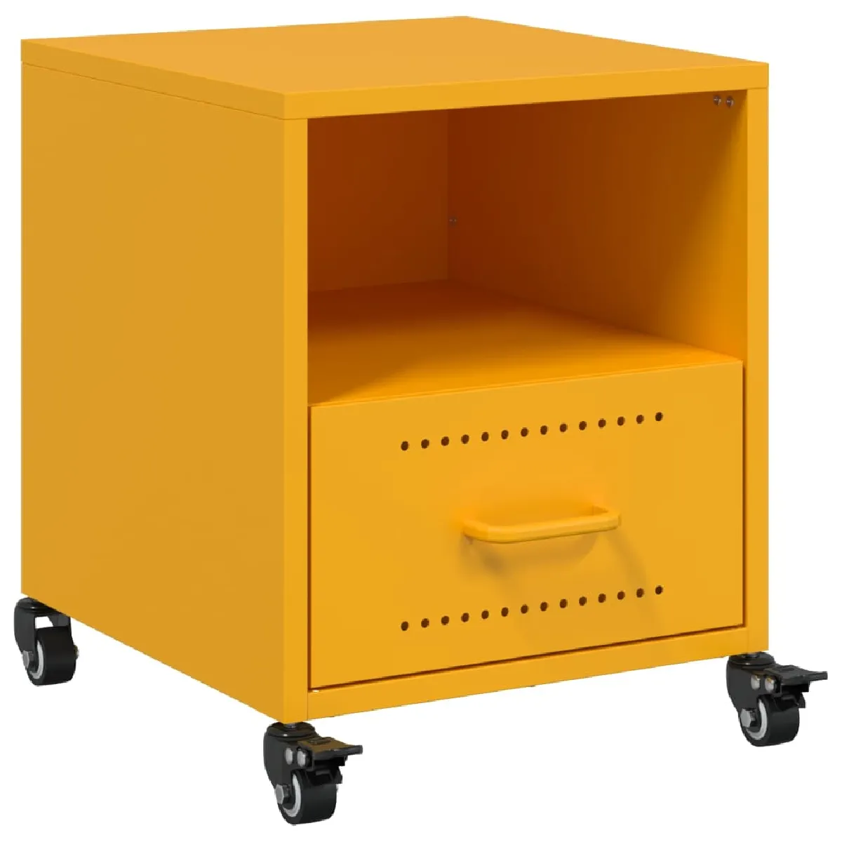 Table De Chevet Sur Roulettes Avec Tiroir Et Compartiment Ouvert 36 X 39 X Dec034088