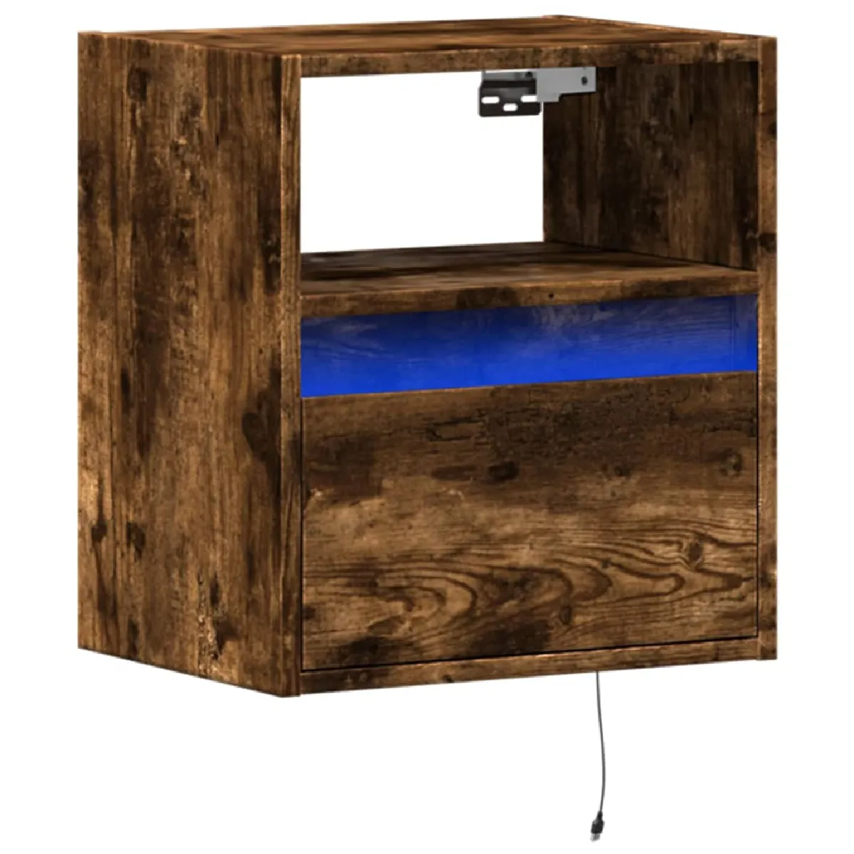 Table De Chevet Murale Avec Lumières Led Avec Tiroir 41 X 31 X 45 Dec034173