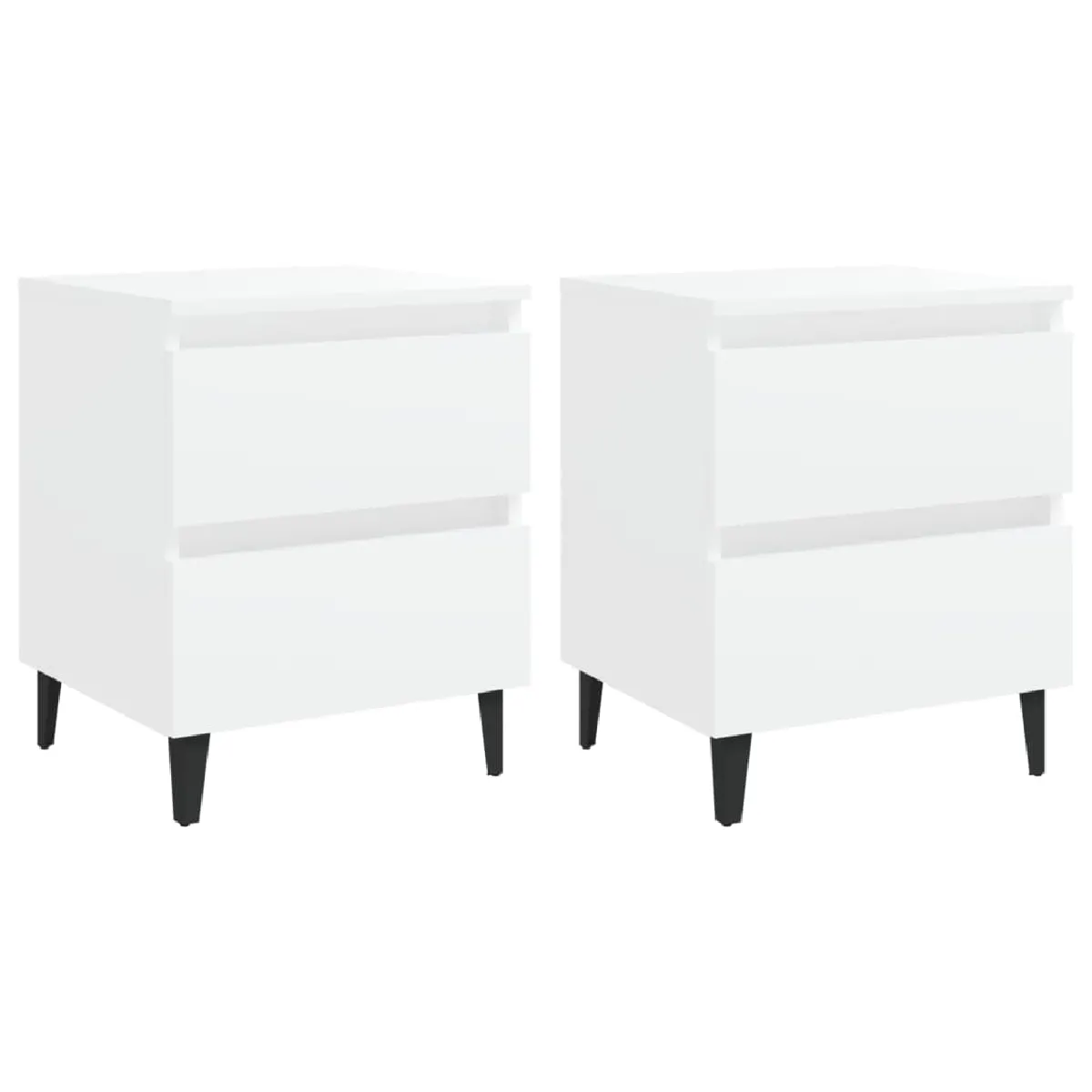 Lot De 2 Tables De Chevet Avec Tiroirs 40 X 35 X 50 Cm Dec034929