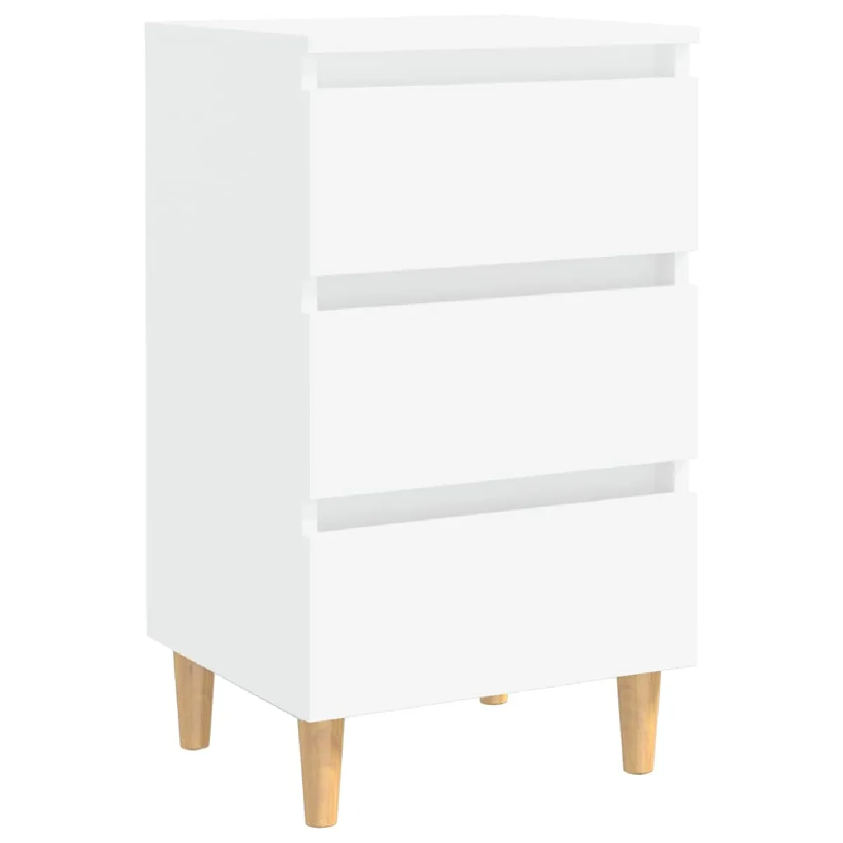 Table De Chevet 3 Tiroirs Avec Pieds En Bois 40 X 35 X 69 Dec033219