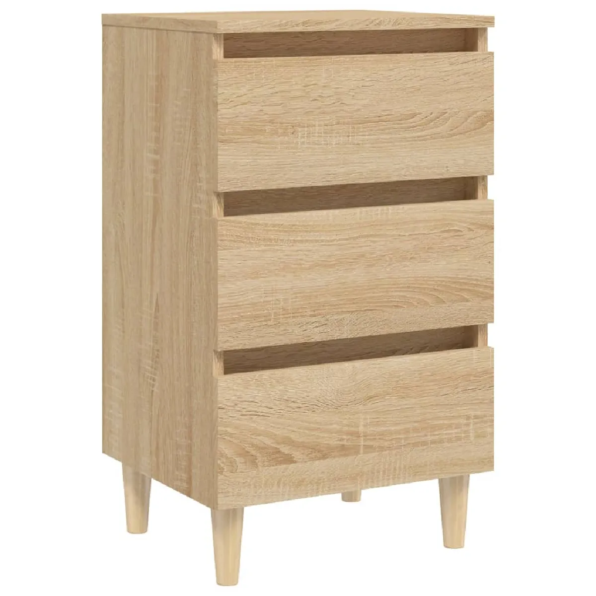 Table De Chevet 3 Tiroirs Avec Pieds En Bois 40 X 35 X 69 Dec033209