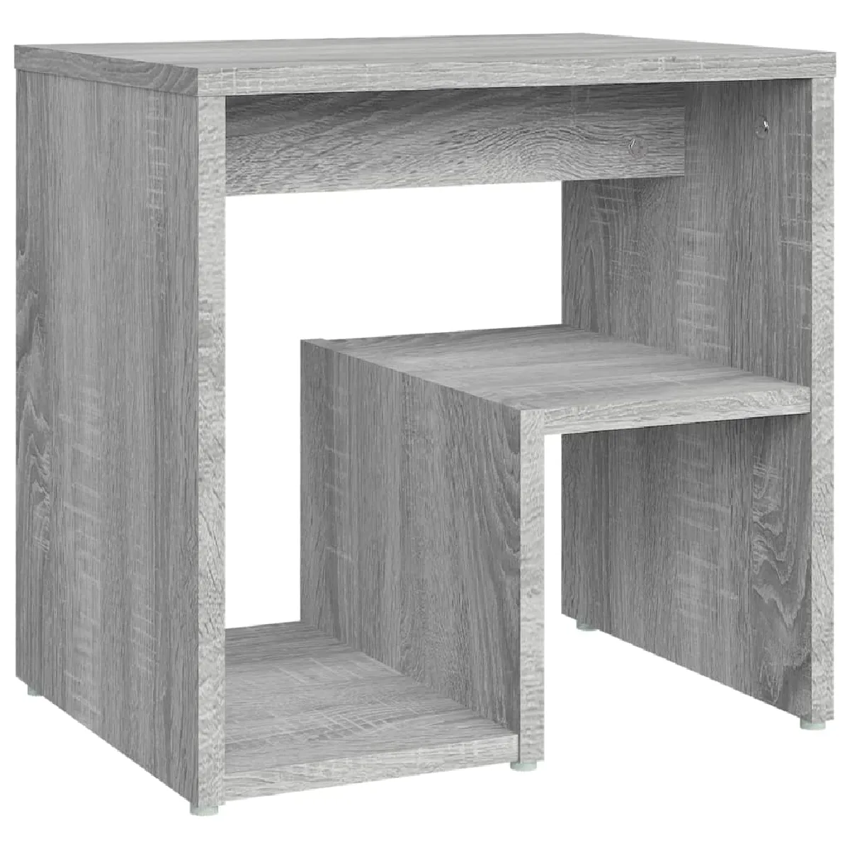 Table De Chevet Avec Étagères 40 X 30 X 40 Cm Bois D'ingénierie Gris Dec034598