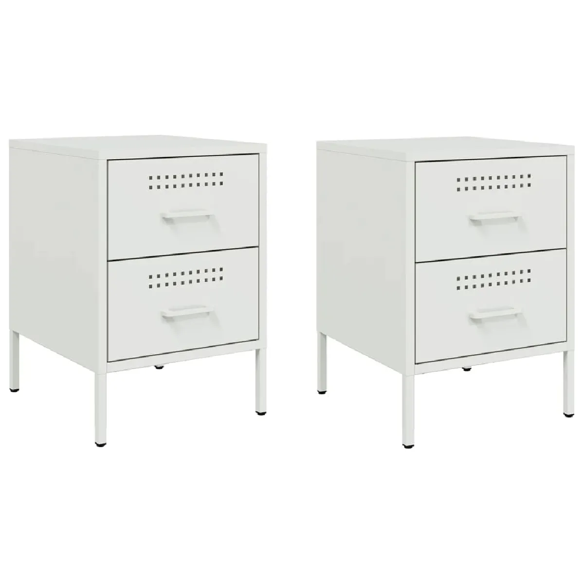 Lot De 2 Tables De Chevet Avec Tiroirs 36 X 39 X 50,5 Cm Dec034868