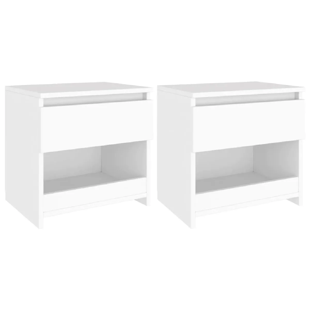 Lot De 2 Tables De Chevet Avec Tiroirs Et Compartiment Ouvert 40 X 30 Dec034888