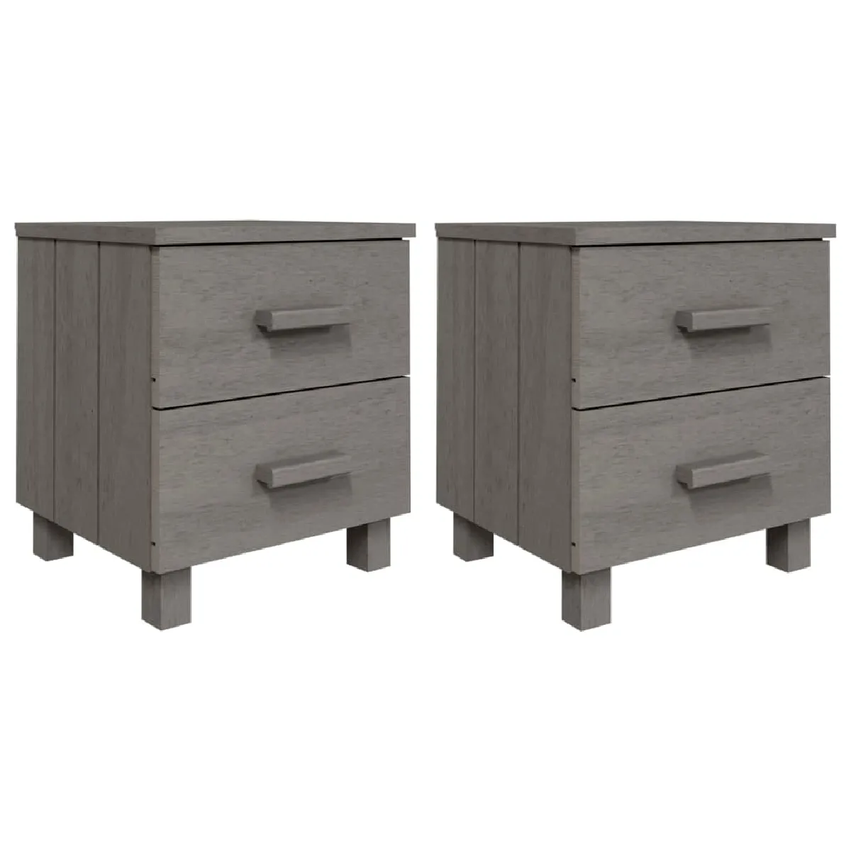 Lot De 2 Tables De Chevet Avec Tiroirs 40 X 35 X 44,5cm Bois Dec036008