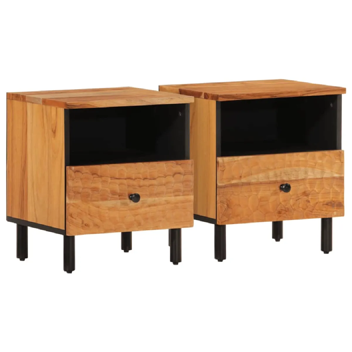 Lot De 2 Tables De Chevet Avec Tiroir Et Compartiment 40 X 33 X Dec034770