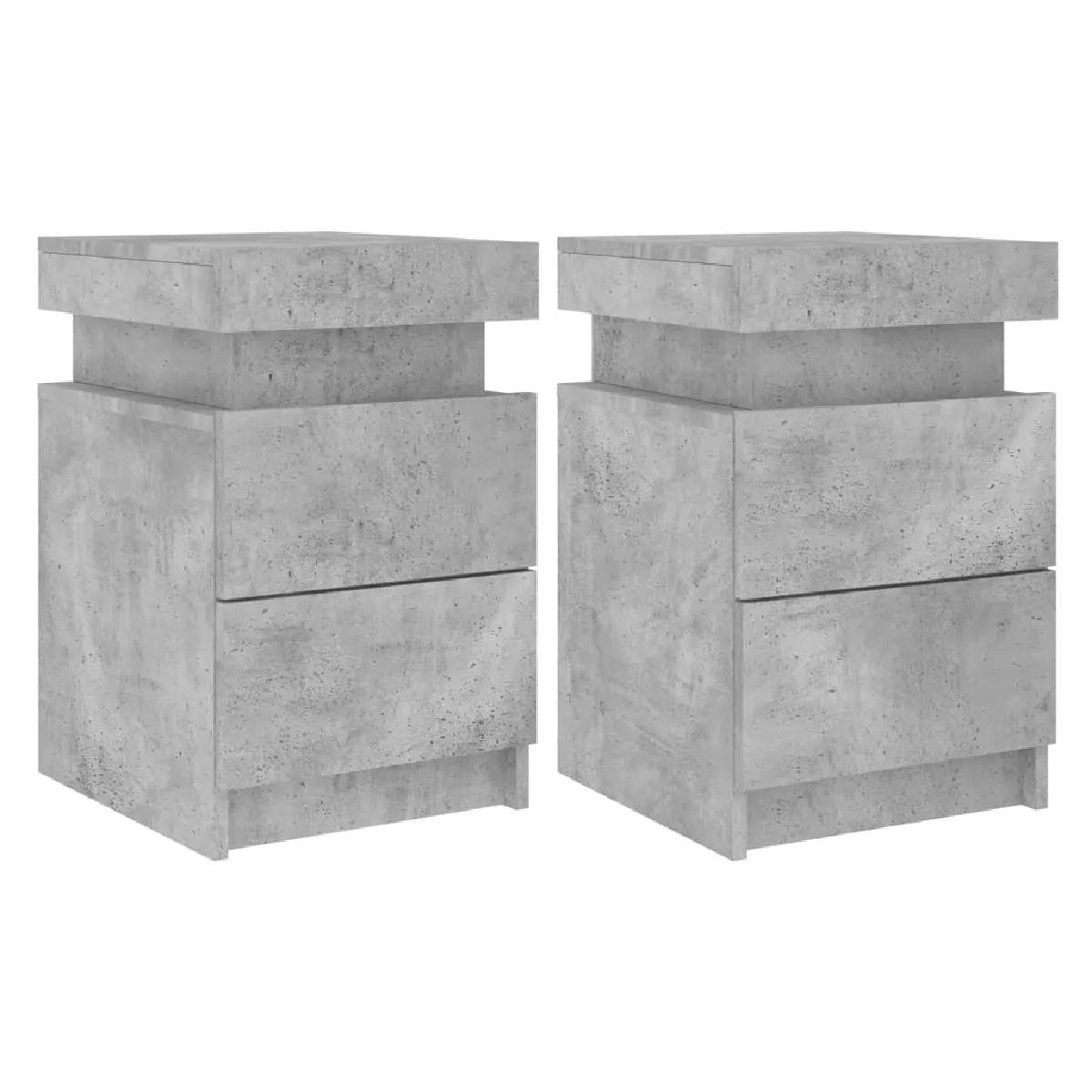 Lot De 2 Tables De Chevet Avec Lumières Led Et Tiroirs 35 X 39 Dec035936