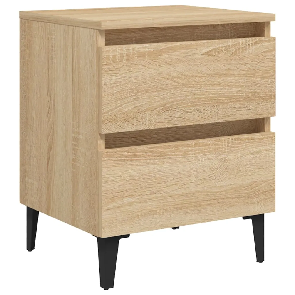 Table De Chevet Avec Deux Tiroirs 40 X 35 X 50 Cm Bois D'ingénierie Dec033834