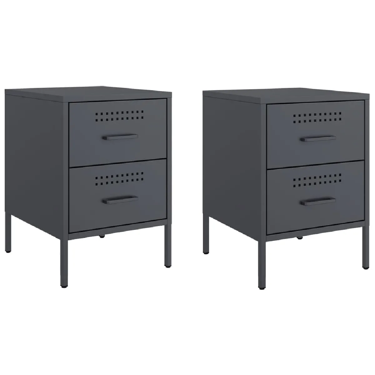Lot De 2 Tables De Chevet Avec Tiroirs 36 X 39 X 50,5 Cm Dec034826