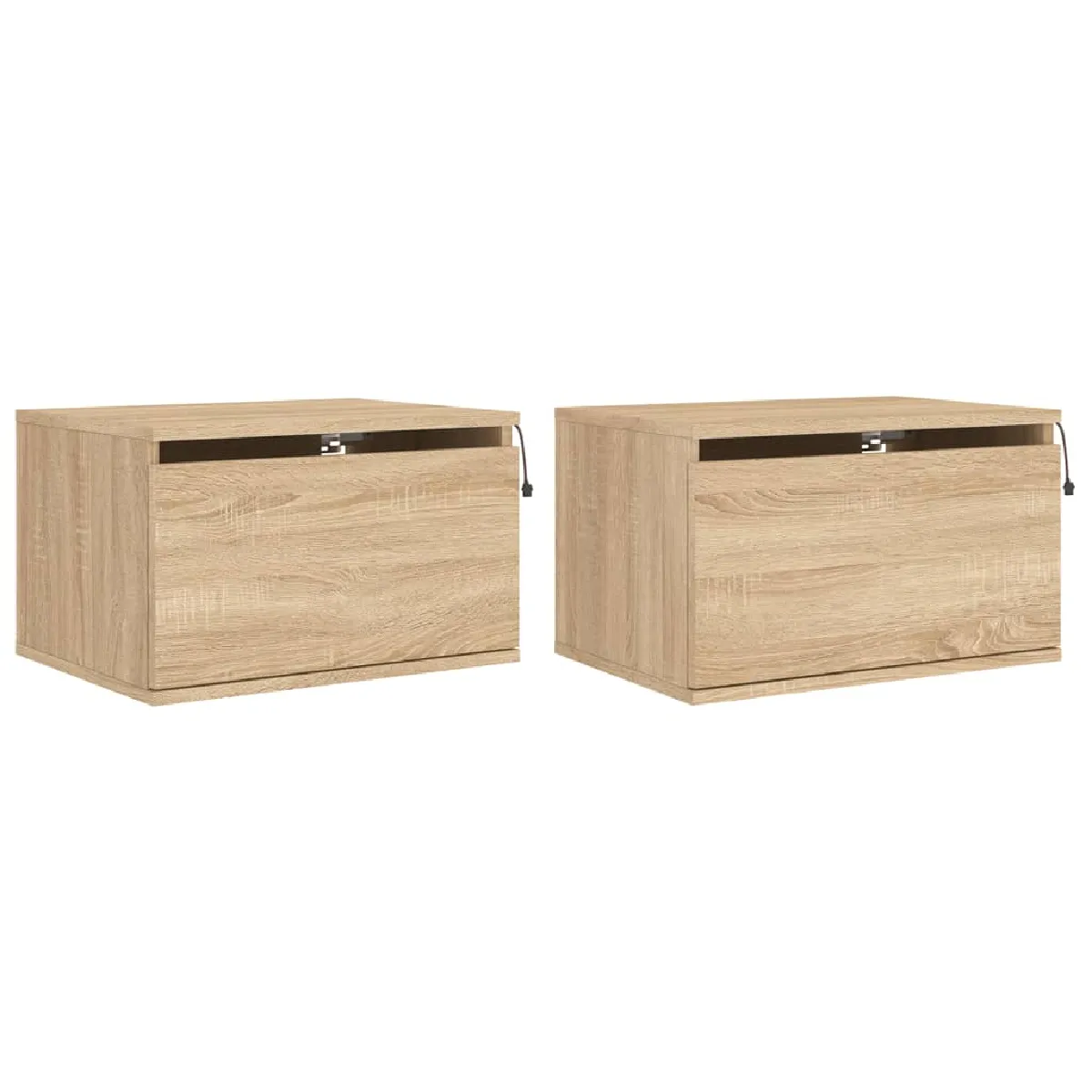 Lot De 2 Tables De Chevet Murales 50 X 36 X 30 Cm Avec Dec036151