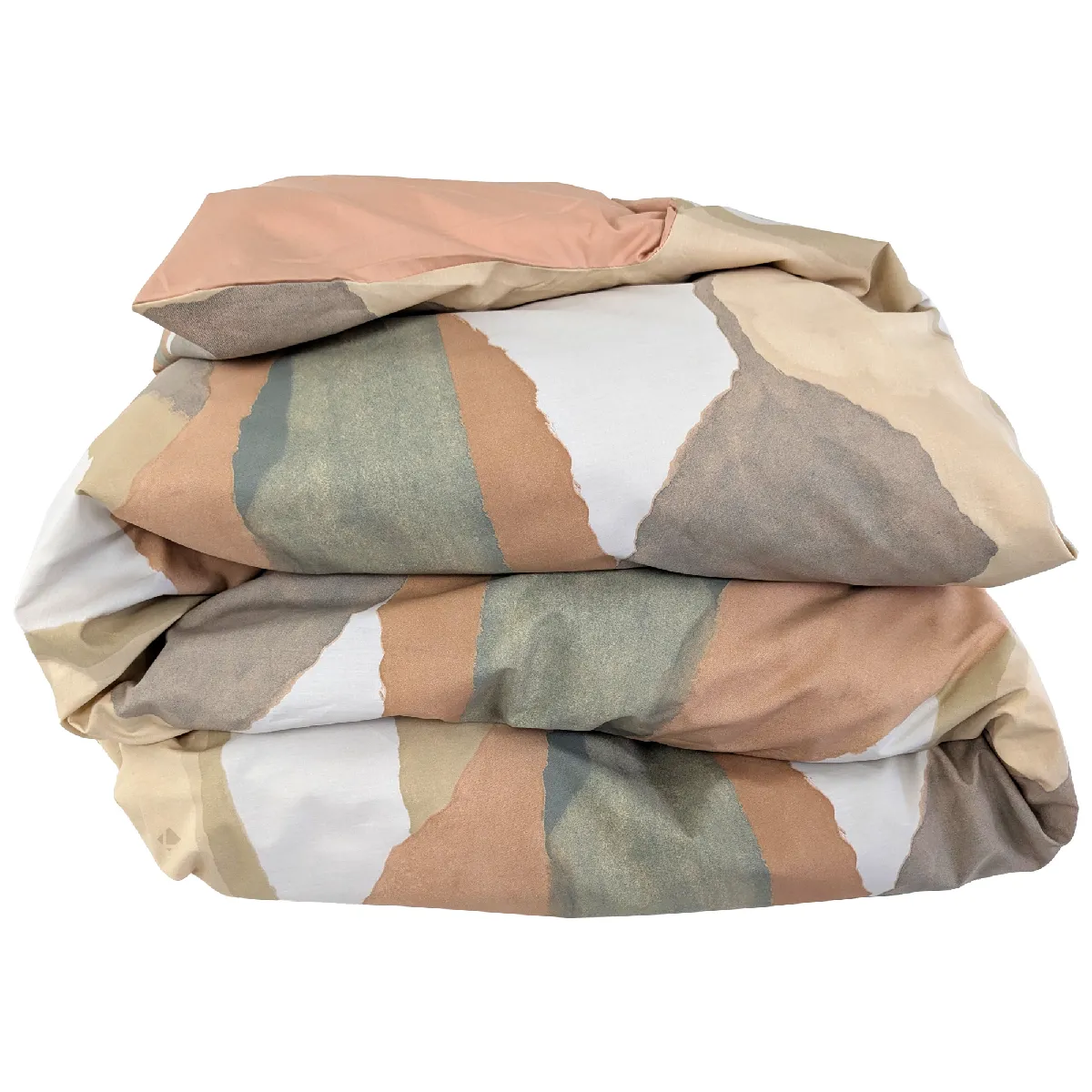 Housse De Couette 240x220 Cm Percale De Coton Land Craie Multicolore