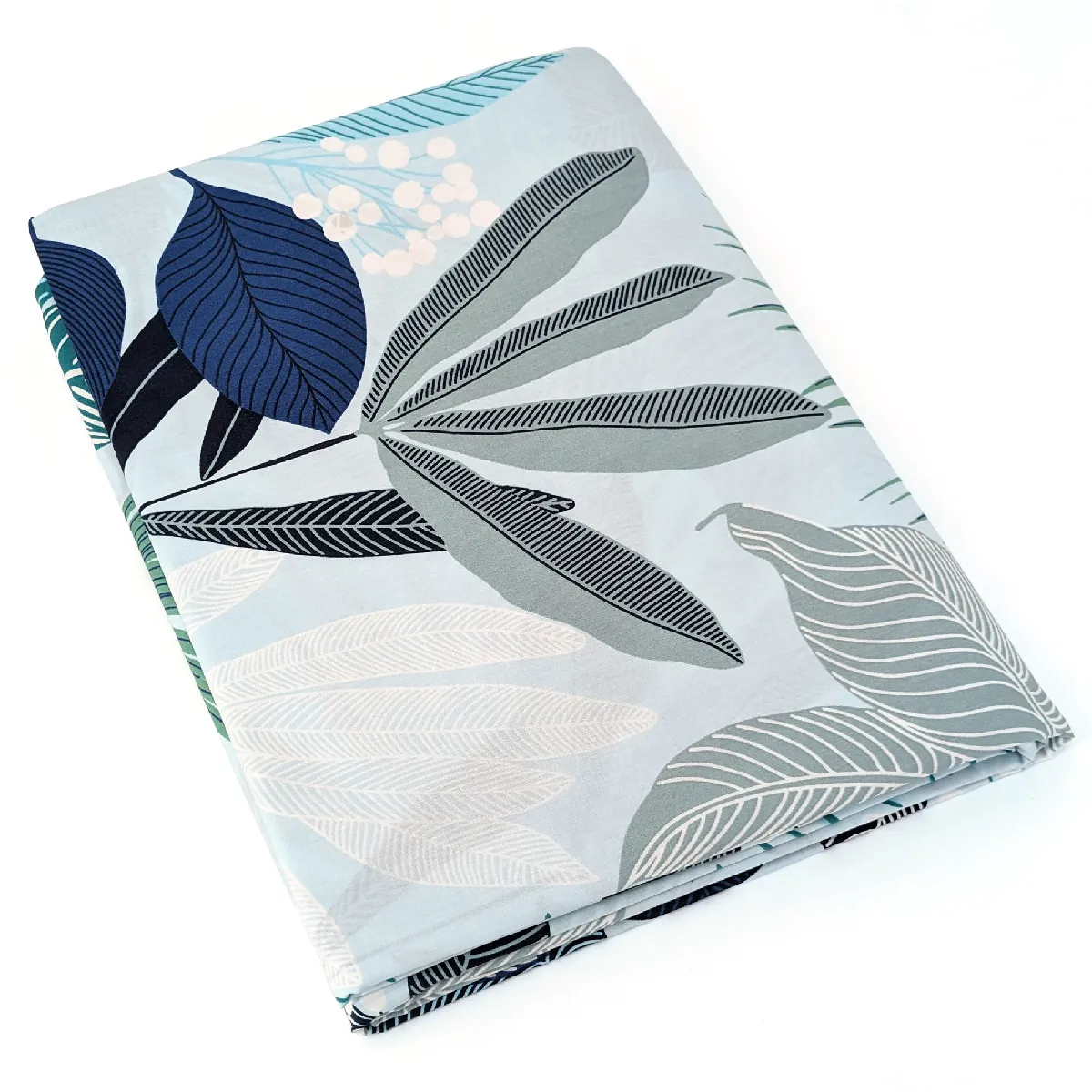Drap Plat 280x325 Cm Percale De Coton Moorea Pacific Bleu/vert