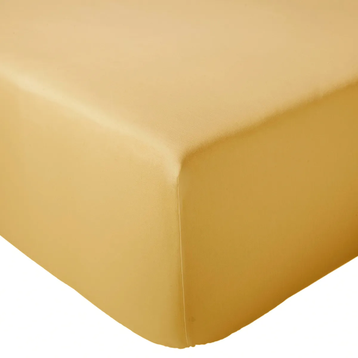 Drap Housse 160x200 Cm Bonnet 40 Cm Percale De Coton Passion Percale Jaune Ambre