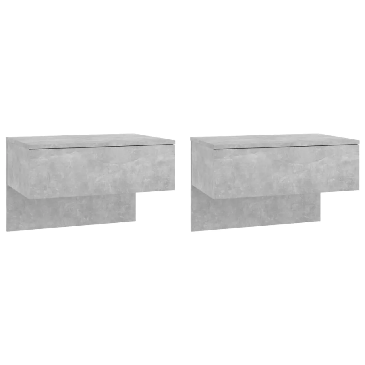 Lot De 2 Tables De Chevet Murales Avec Tiroir 60 X 40 X 40 Dec036077