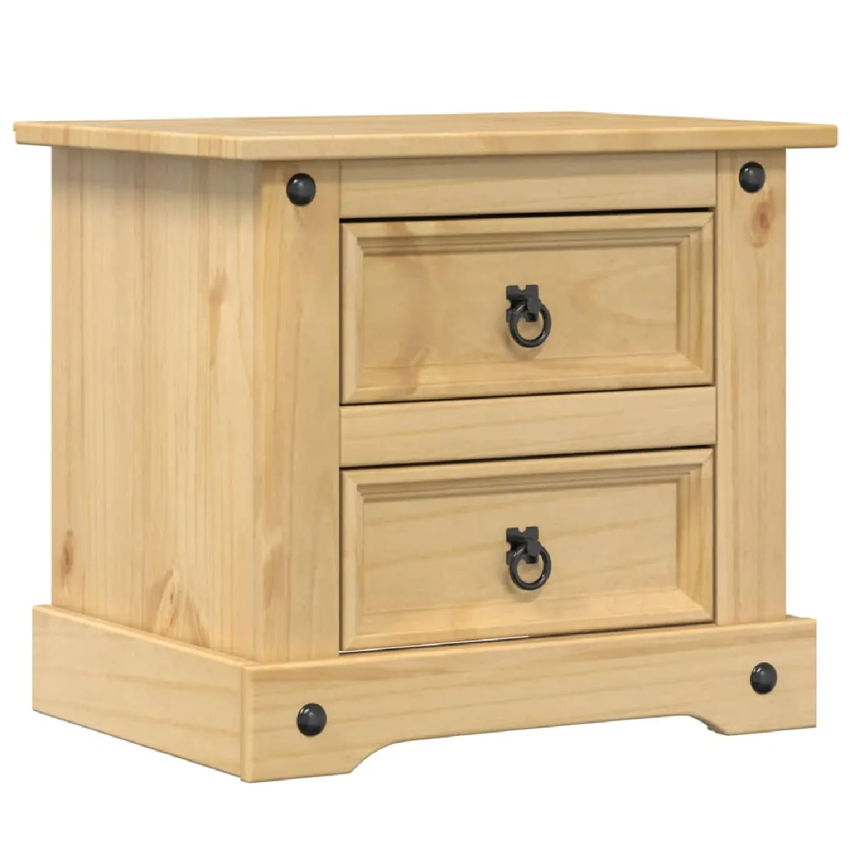 Table De Chevet Avec Deux Tiroirs 53 X 39 X 50 Cm Bois De Dec033906