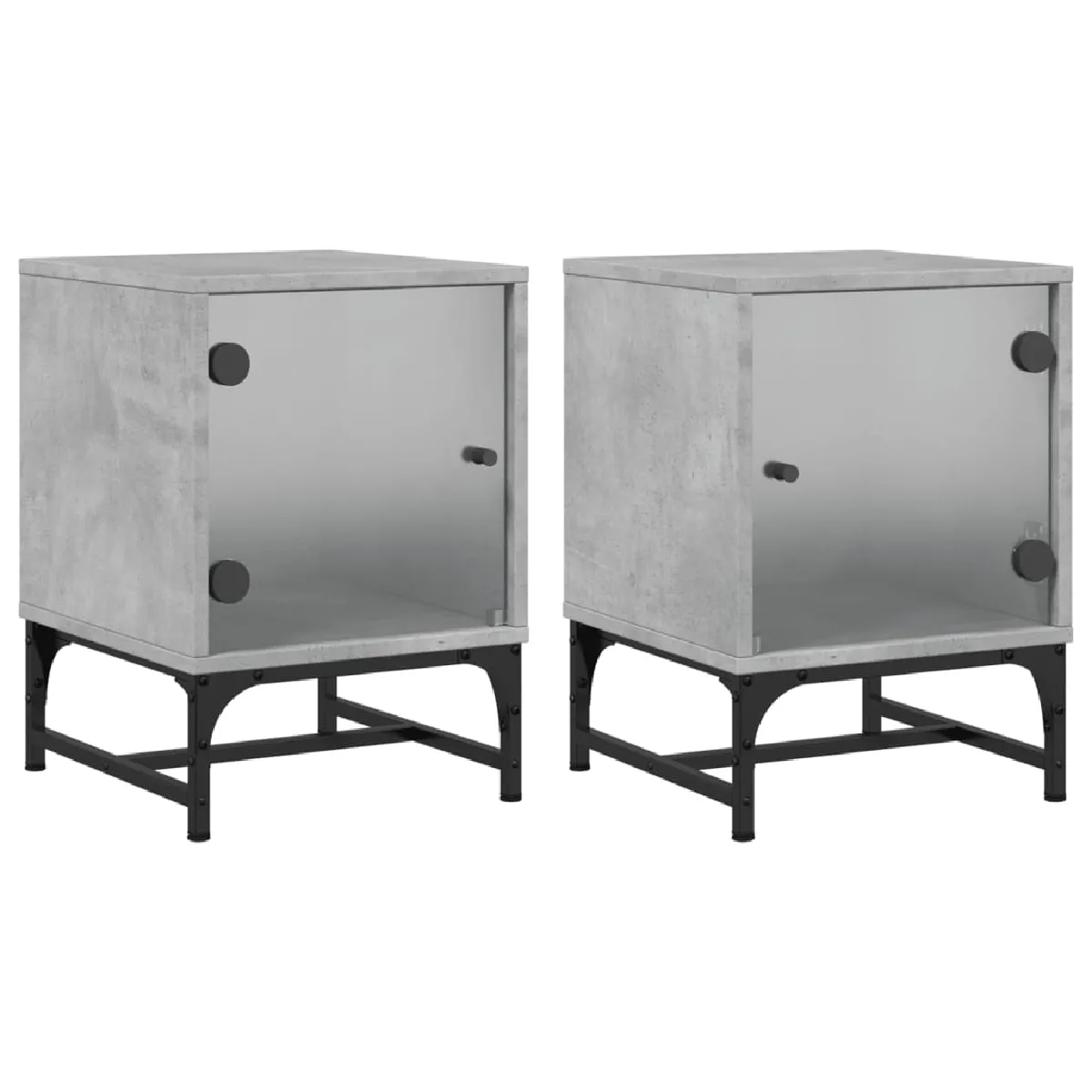 Lot De 2 Tables De Chevet Avec Portes Vitrées 35 X 37 X 50 Dec035979