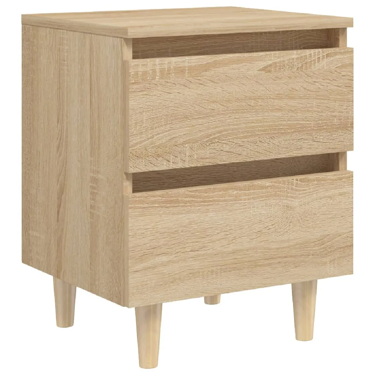 Table De Chevet 2 Tiroirs Avec Pieds En Pin 40 X 35 X 50 Dec033260
