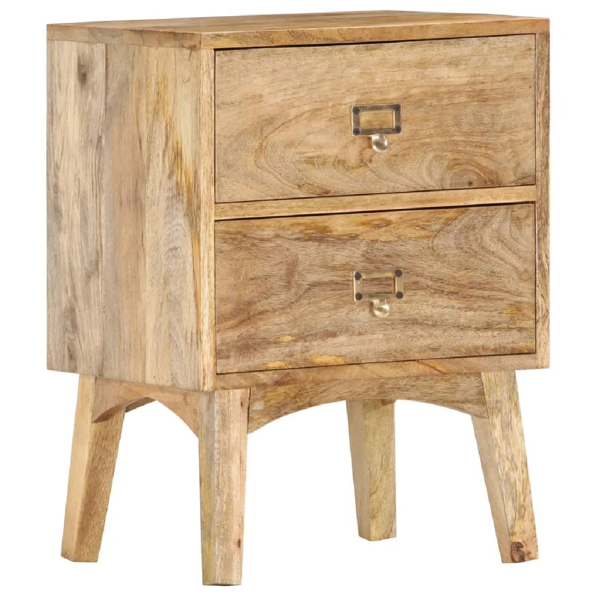 Table De Chevet Avec Deux Tiroirs 40 X 35 X 55 Cm Bois De Dec033004