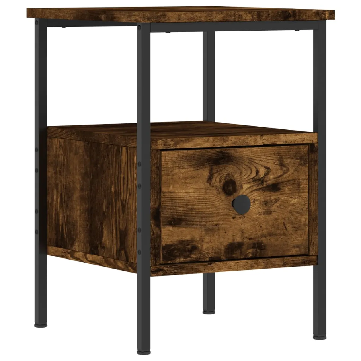 Table De Chevet Avec Tiroir Et Étagère 34 X 36 X 50 Cm Bois Dec033543