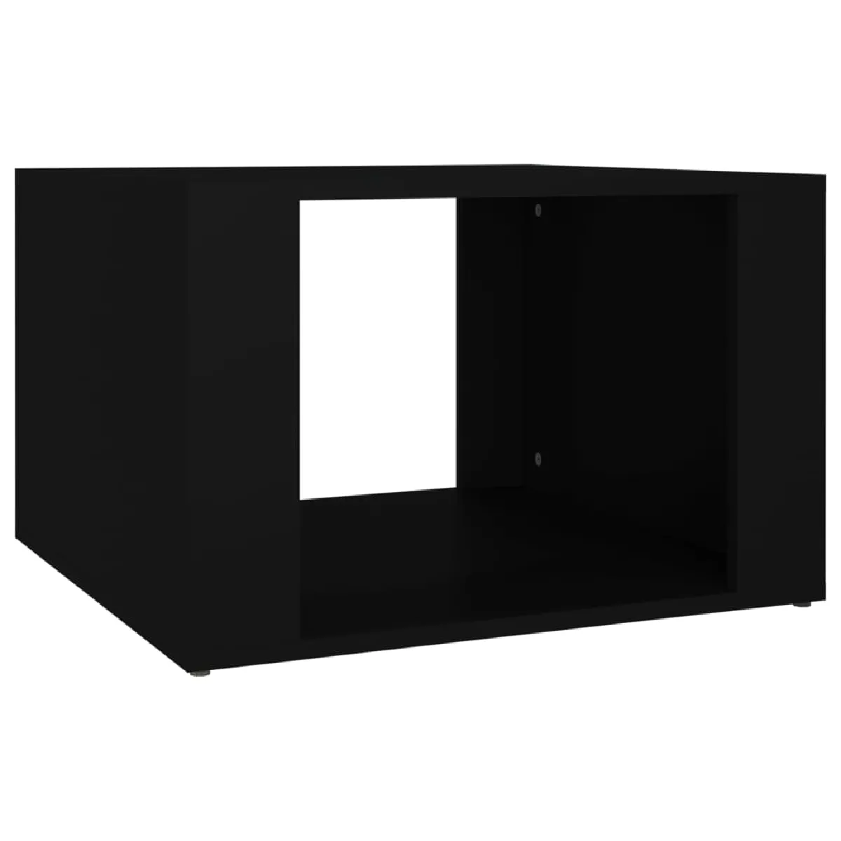 Table De Chevet Avec Compartiment 57 X 55 X 36 Cm Bois D'ingénierie Noir Dec034518