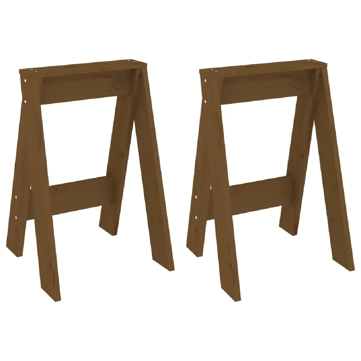 Lot De 2 Tabourets Assises Design Classique 40 X 40 X 60 Cm Bois Dec026409