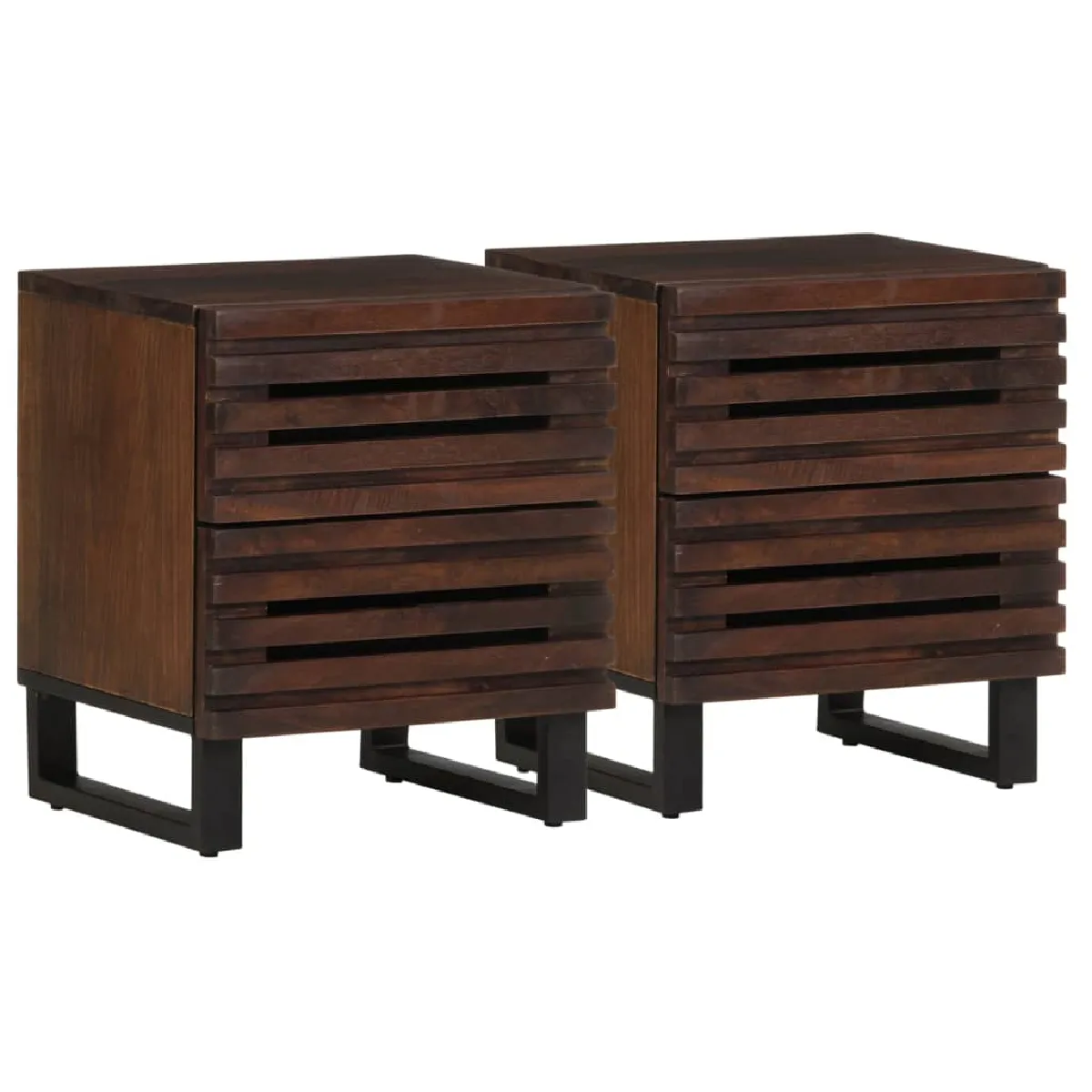 Lot De 2 Tables De Chevet Avec Deux Tiroirs 40 X 34 X 46 Dec034796