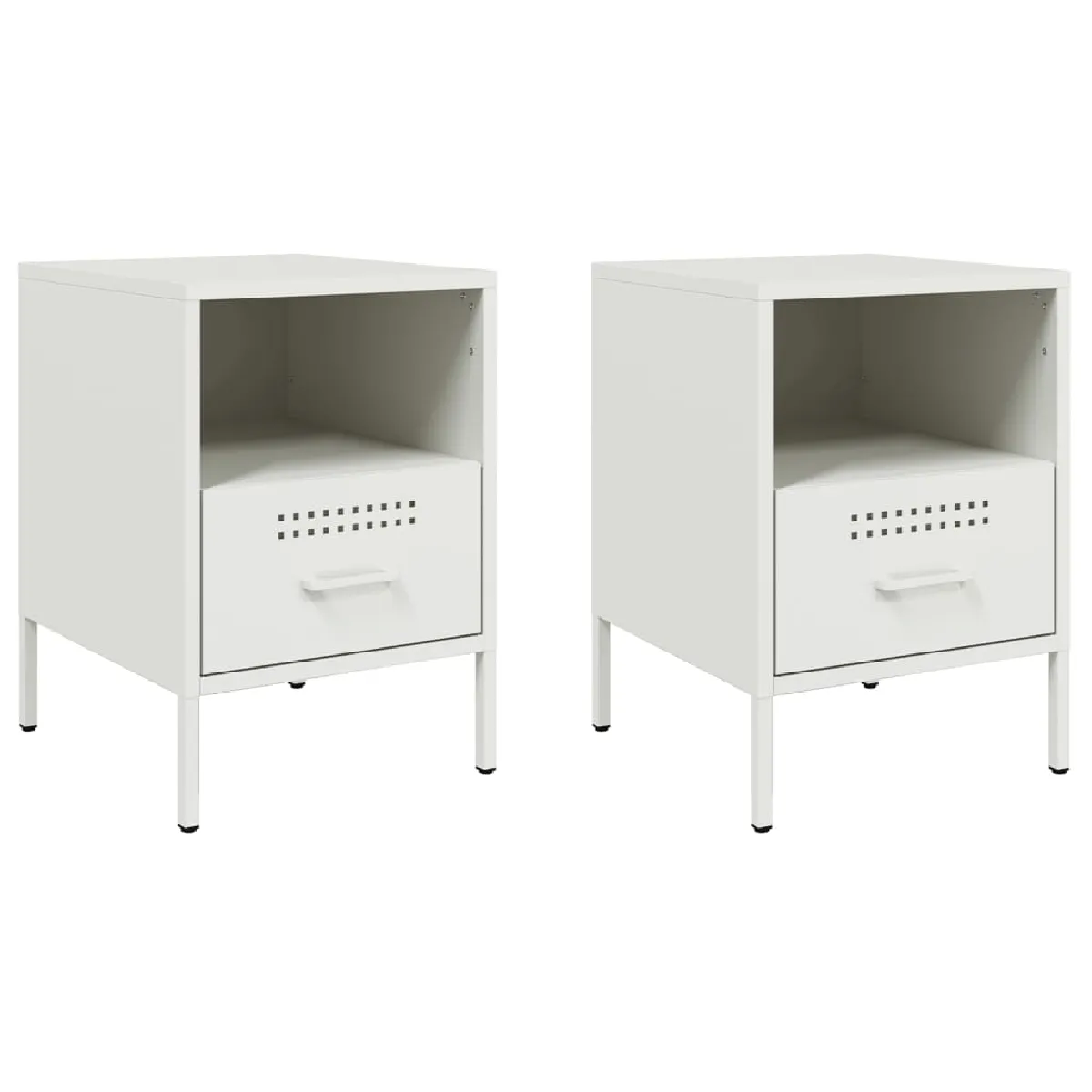 Lot De 2 Tables De Chevet Avec Tiroir Et Compartiment Ouvert 36 X 39 Dec034867