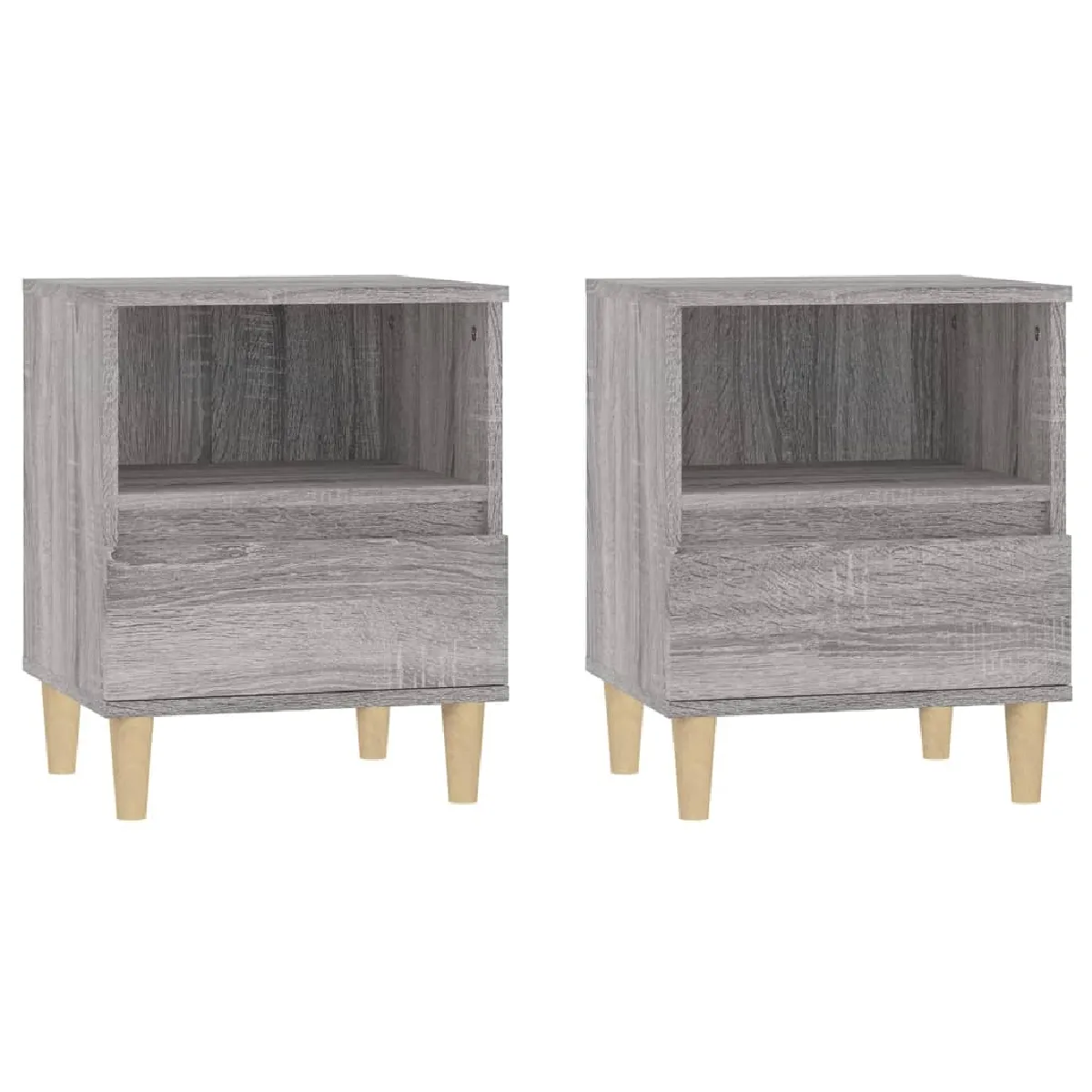 Lot De 2 Tables De Chevet Avec Tiroir Et Compartiment Ouvert 40 X 35 Dec035691