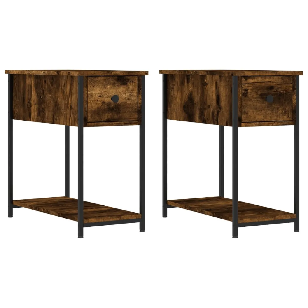 Lot De 2 Tables De Chevet Avec Tiroir Et Étagère 30 X 60 X Dec035059