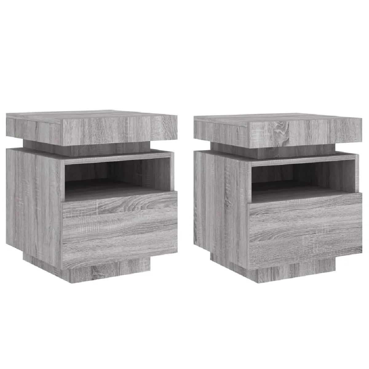 Lot De 2 Tables De Chevet Lumières Led Rvb 40 X 39 X 48,5 Dec032837