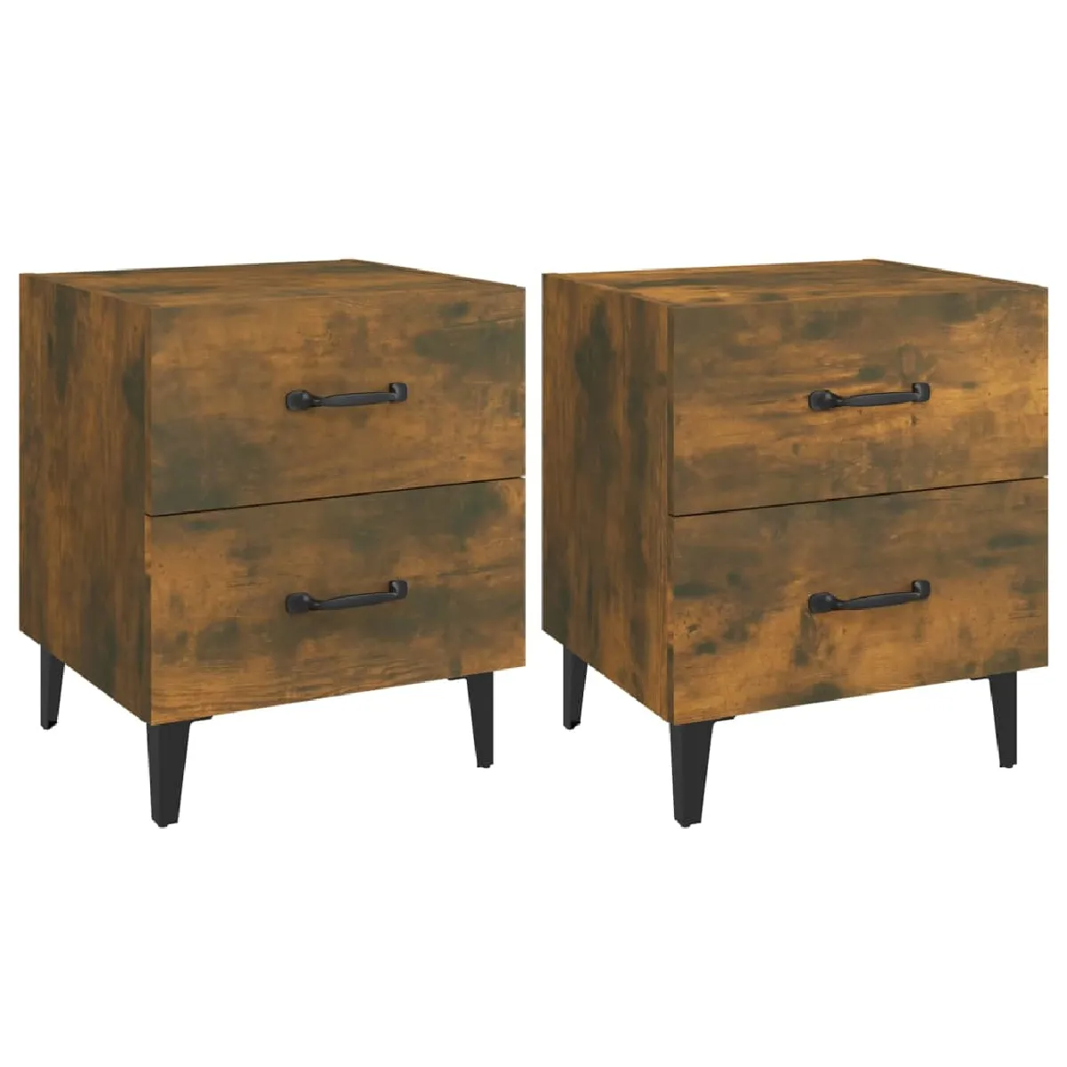 Lot De 2 Tables De Chevet Avec Deux Tiroirs 40 X 35 X 47,5 Dec035088