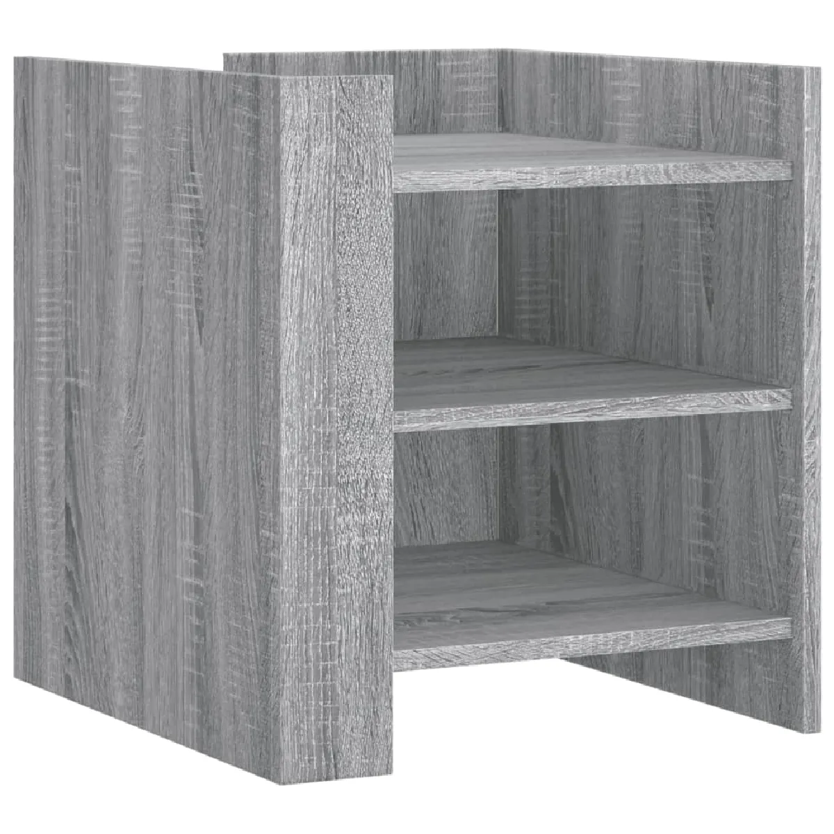 Table De Chevet Avec Étagères 45 X 50 X 50 Cm Bois D'ingénierie Gris Dec034674