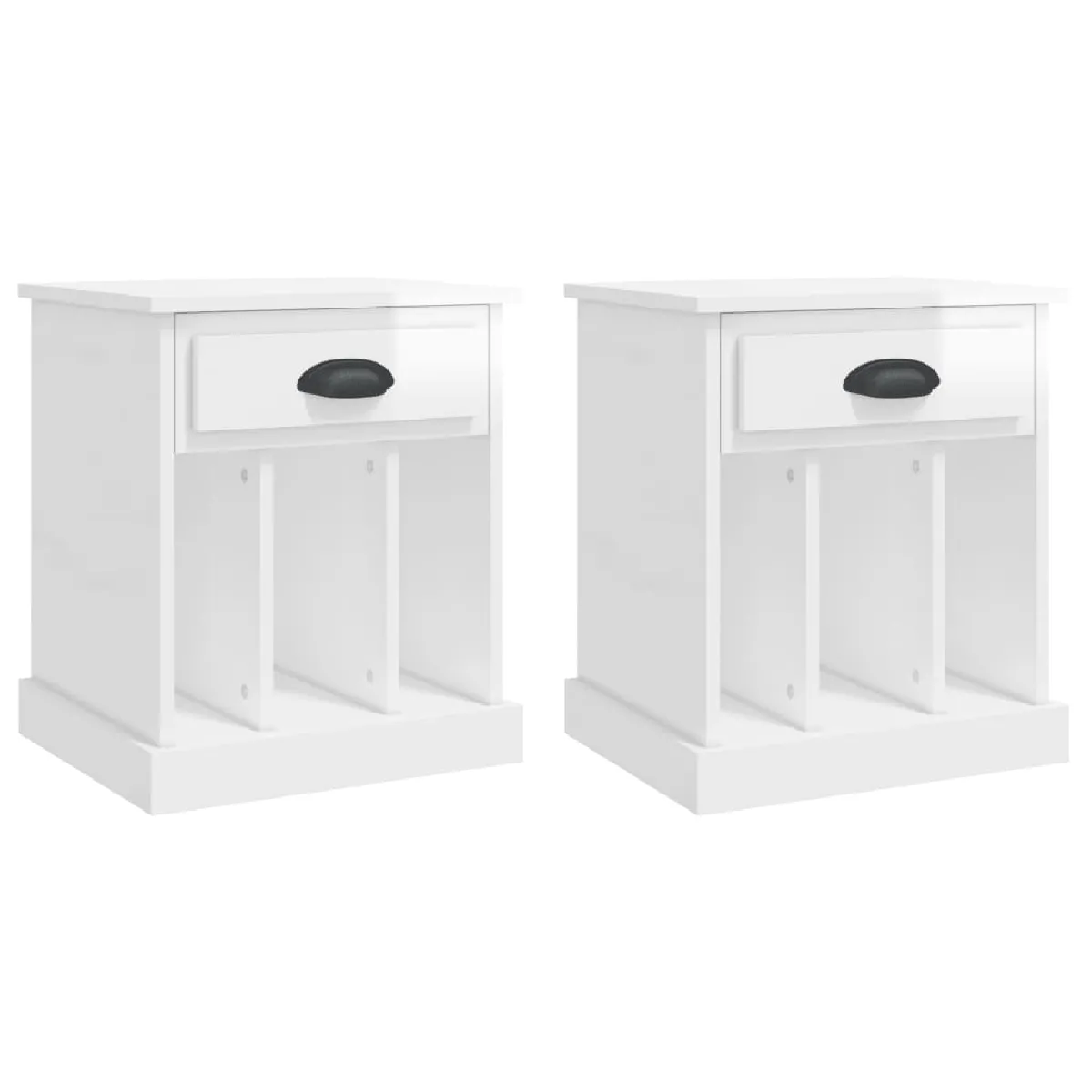 Lot De 2 Tables De Chevet Avec Tiroir Et 3 Compartiments 43 X 36 Dec035033