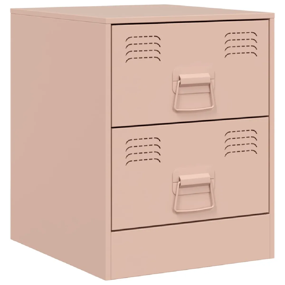 Table De Chevet Avec Tiroirs 34,5 X 39 X 44 Cm Acier Rose Dec034547