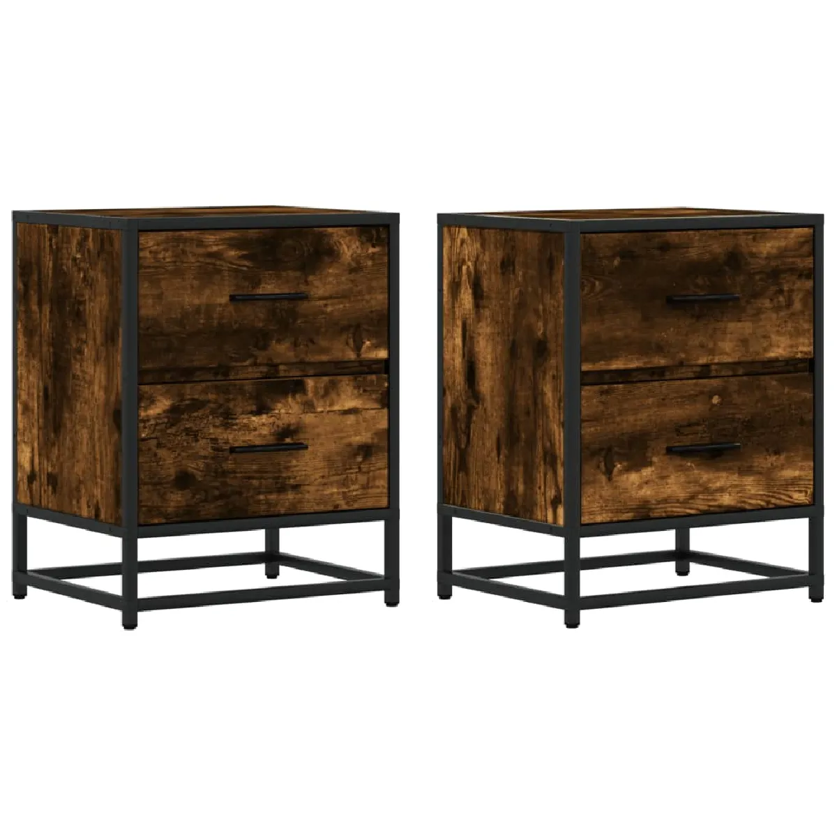 Lot De 2 Tables De Chevet Avec Deux Tiroirs 40 X 31 X 50 Dec035084