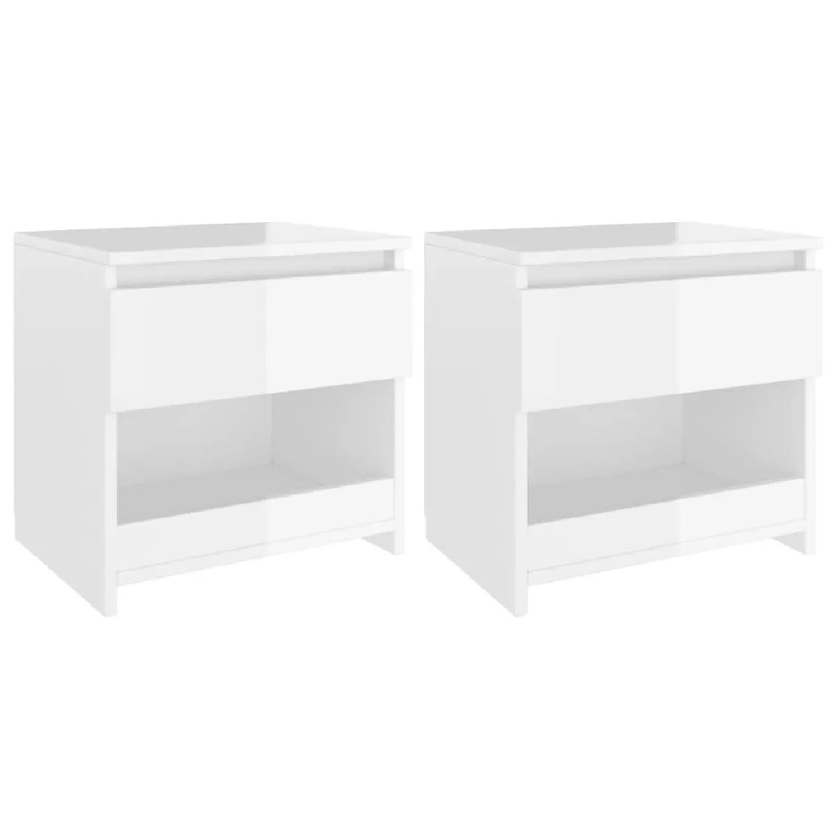 Lot De 2 Tables De Chevet Avec Tiroirs Et Compartiment Ouvert 40 X 30 Dec034987