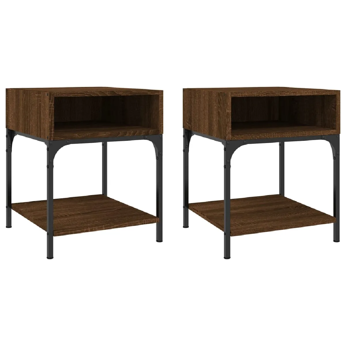 Lot De 2 Tables De Chevet Avec Compartiment Ouvert 40 X 41 X 50 Dec035202