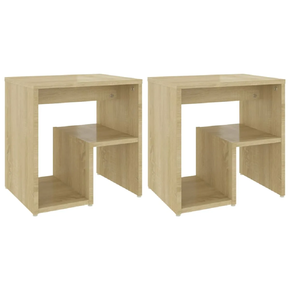 Lot De 2 Tables De Chevet Avec Étagère 40 X 30 X 40cm Bois Dec035878