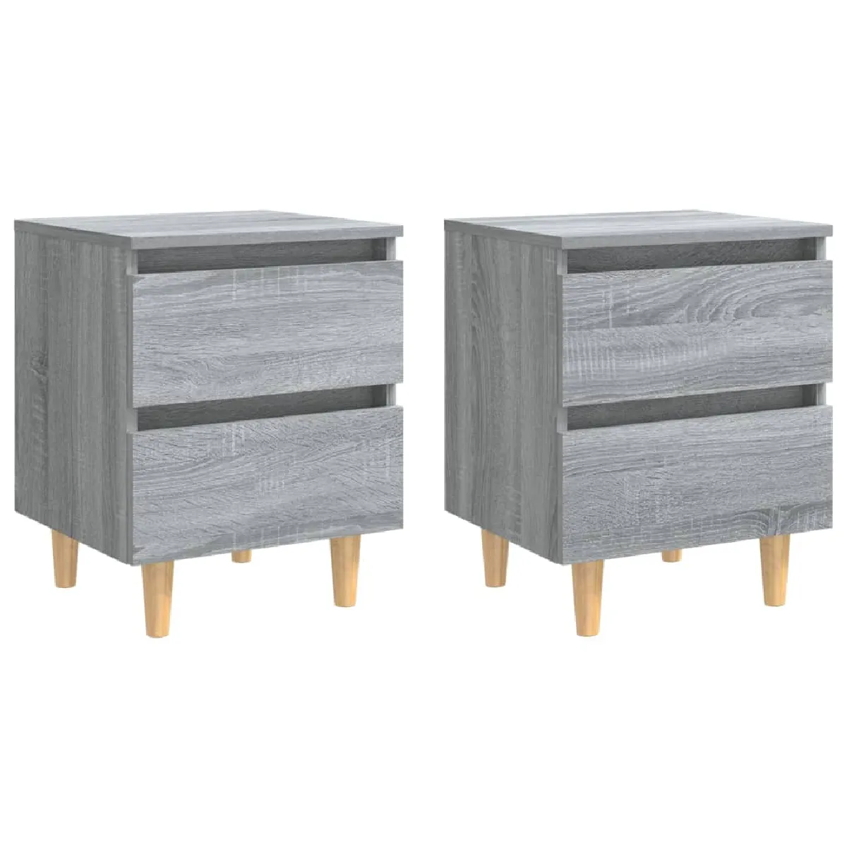 Lot De 2 Tables De Chevet Avec Tiroirs 40 X 35 X 50 Cm Dec036187