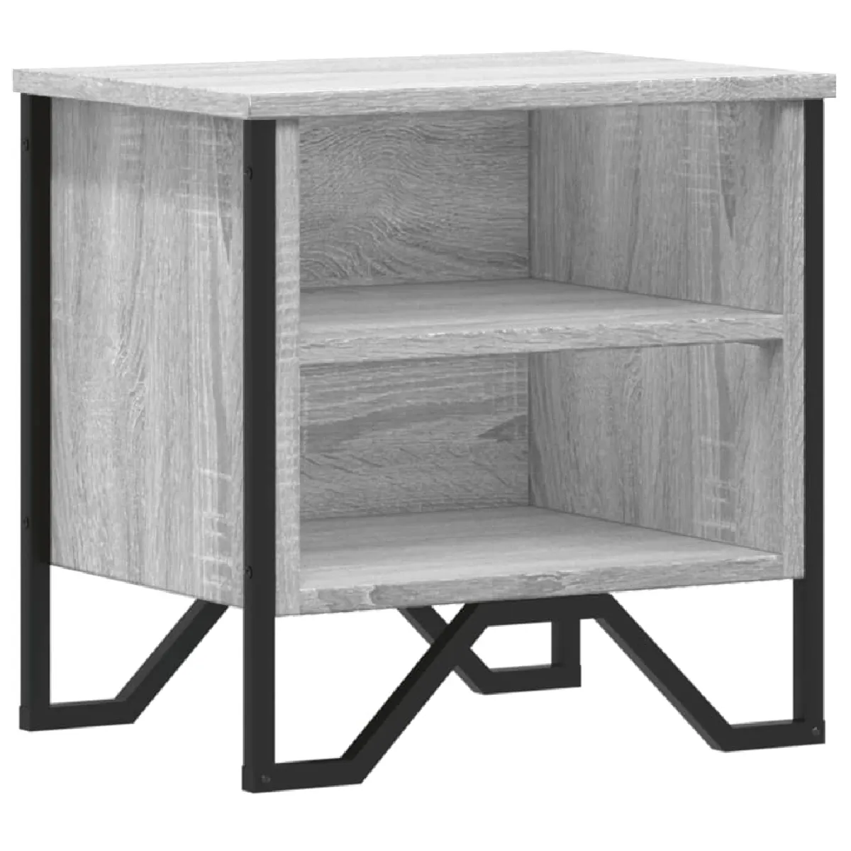 Table De Chevet Avec Étagères 40 X 30 X 40 Cm Bois D'ingénierie Gris Dec034600