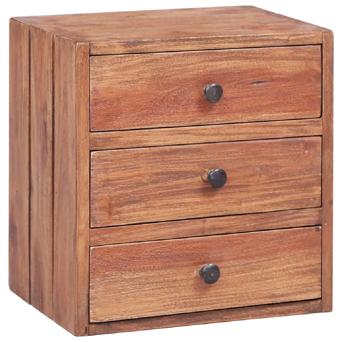 Table De Chevet Avec 3 Tiroirs 35 X 25 X 35 Cm Bois D'acajou Dec033110