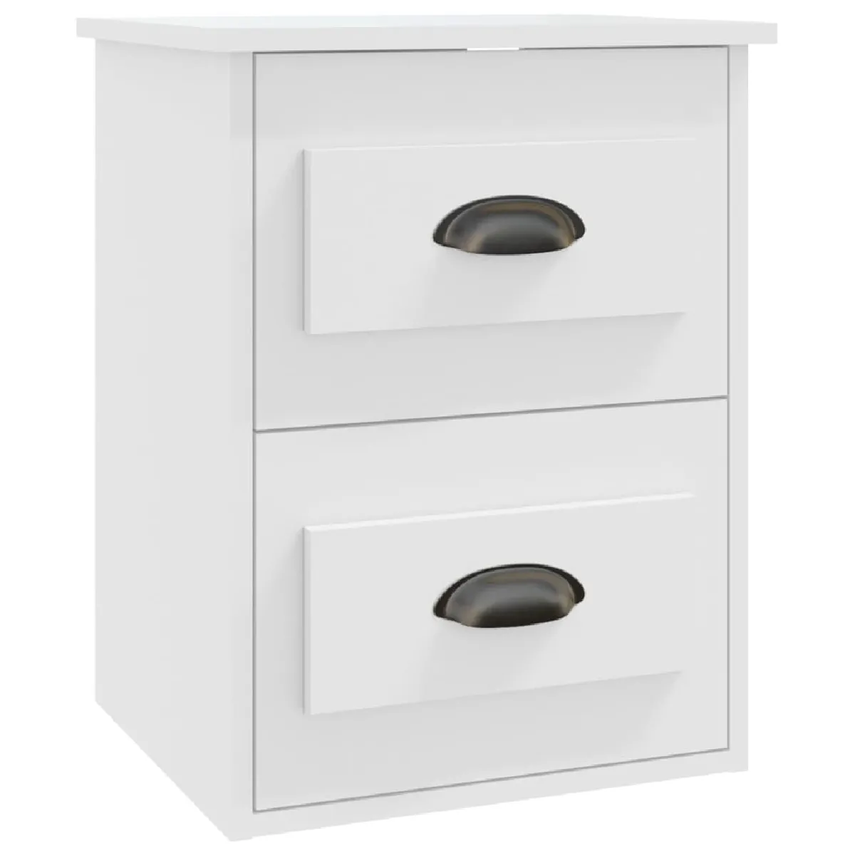 Table De Chevet Avec Deux Tiroirs 41,5 X 36 X 53 Cm En Bois Dec034225