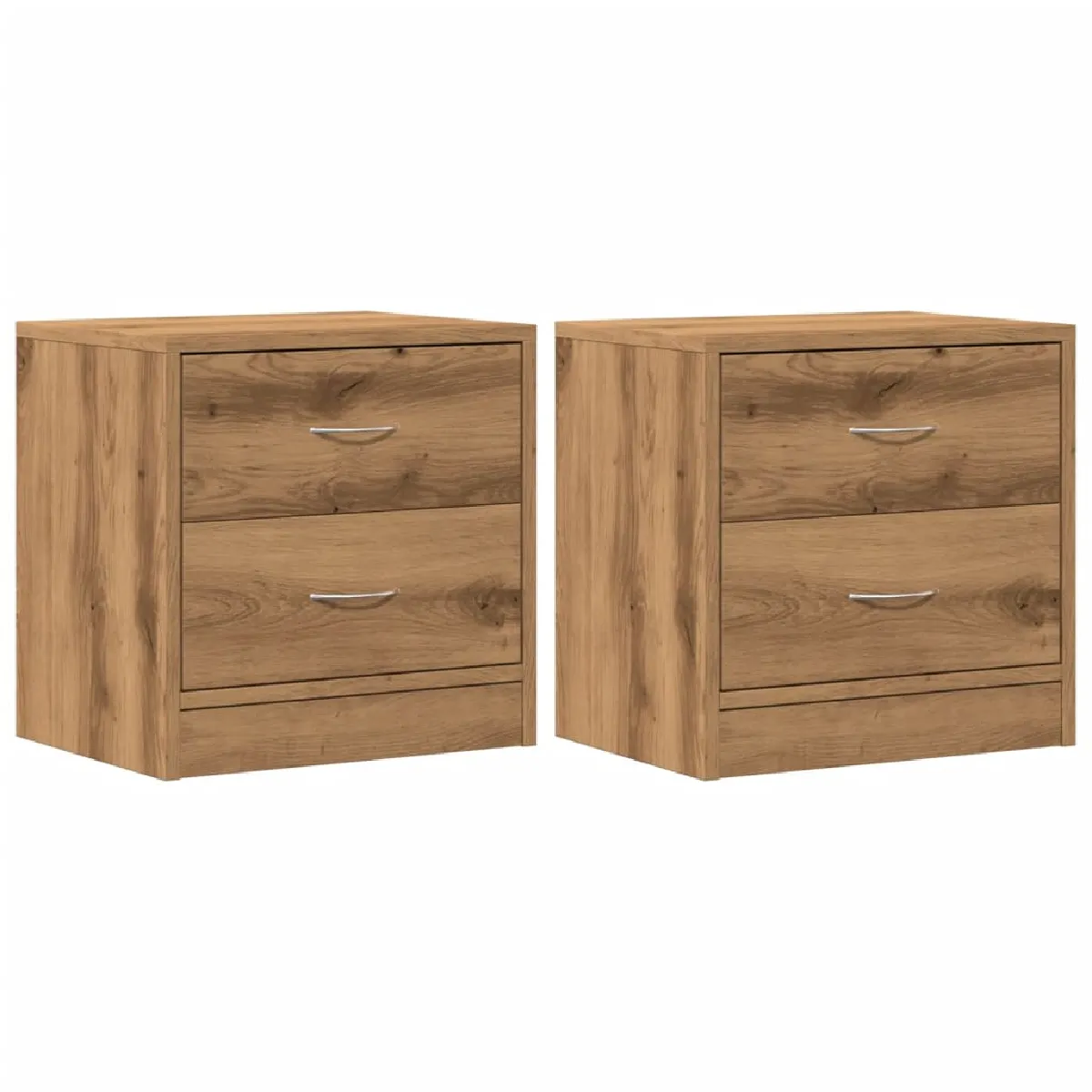 Lot De 2 Tables De Chevet Avec Deux Tiroirs 40 X 30 X 40 Dec035056