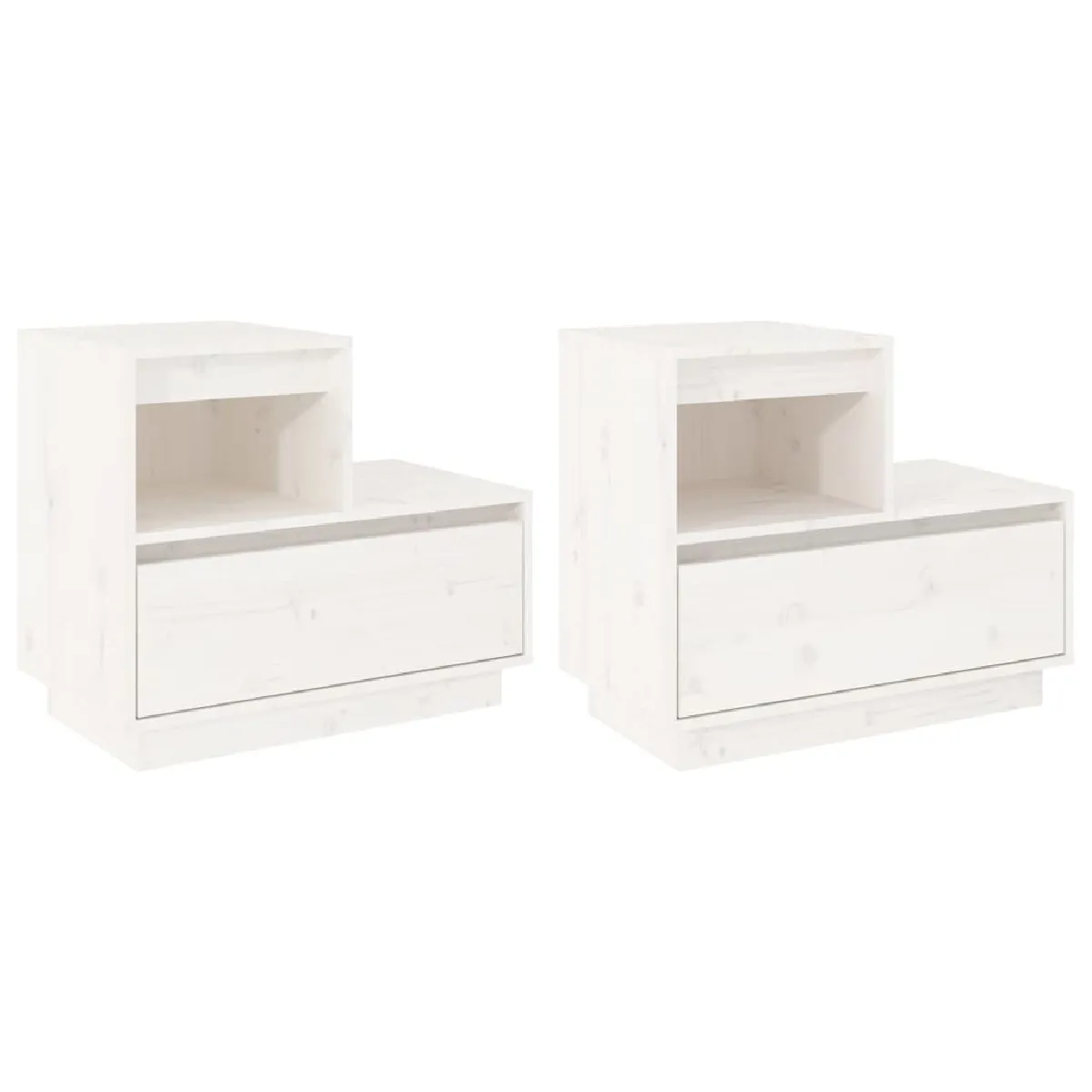 Lot De 2 Tables De Chevet Avec Tiroir Et Compartiment 60 X 34 X Dec034976