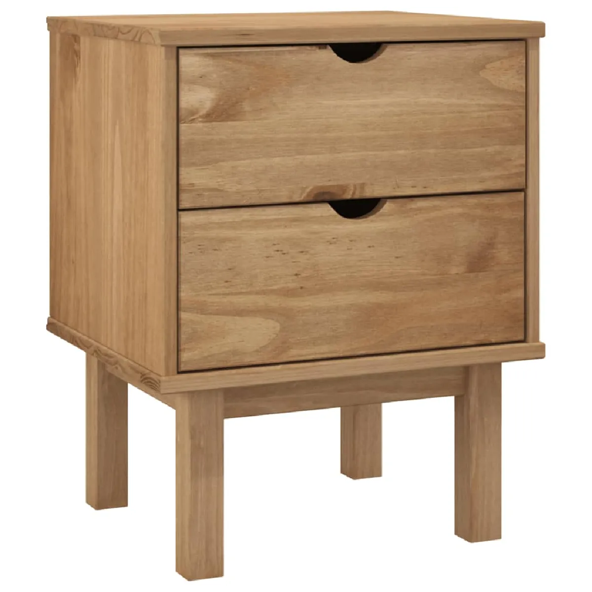 Table De Chevet Avec Deux Tiroirs 45 X 39 X 57 Cm Bois De Dec034540
