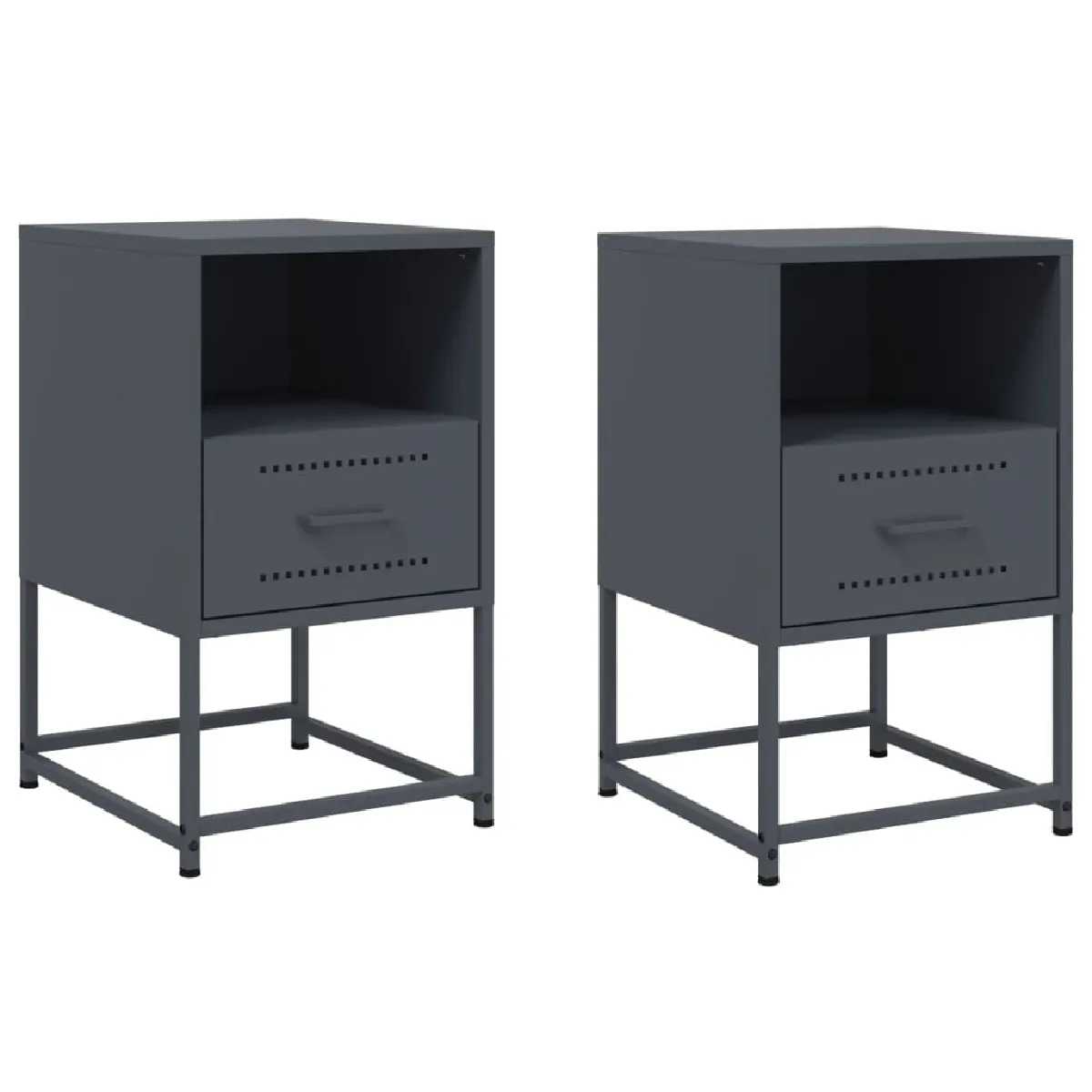 Lot De 2 Tables De Chevet Avec Tiroirs Et Compartiment 36 X 39 X Dec034828