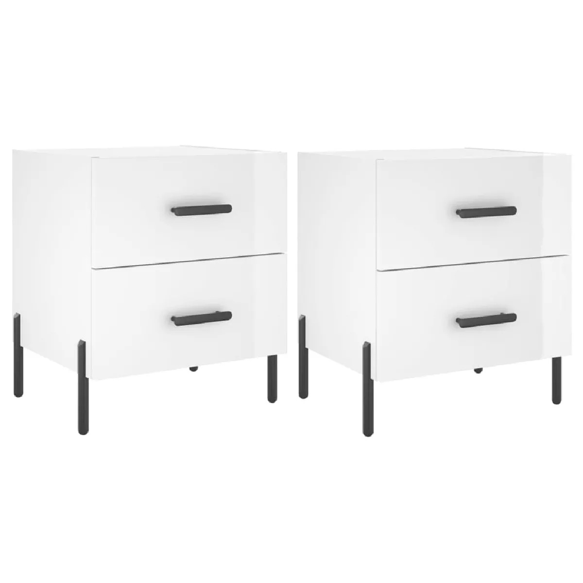 Lot De 2 Tables De Chevet Avec Deux Tiroirs 40 X 35 X 47,5 Dec034989